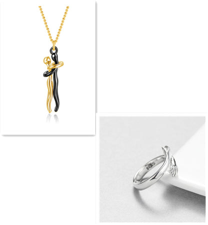 Couple Love Hug Necklace