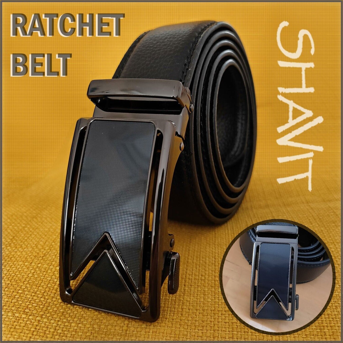 Microfiber Leather Mens Ratchet Belt Belts For Men Adjustable Automatic Buckle - AFFORDABLE MARKET