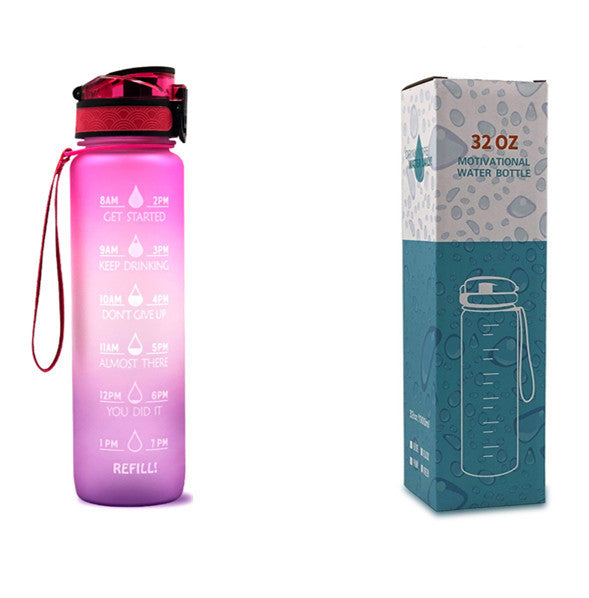 Tritan Water Bottle With Time Marker and Leakproof Cup