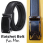 Microfiber Leather Mens Ratchet Belt Belts For Men Adjustable Automatic Buckle - AFFORDABLE MARKET