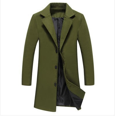 Autumn And Winter New Mens Solid Color Casual Business Woolen Coats - AFFORDABLE MARKET