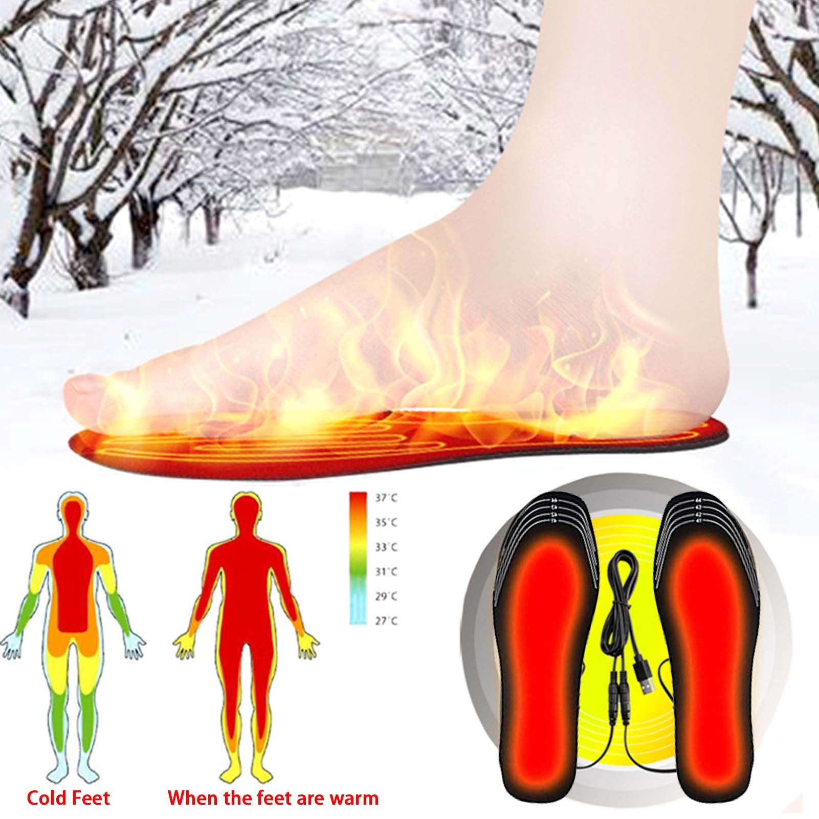 USB Heated Shoes Insoles Can Be Cut Winter Warm Heating Insoles Pad Feet For Boots Sneaker Shoes - AFFORDABLE MARKET