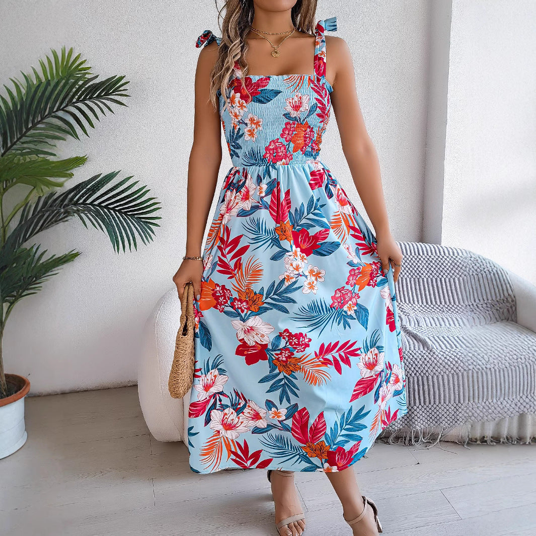 Summer Women's Flowers Long Dress