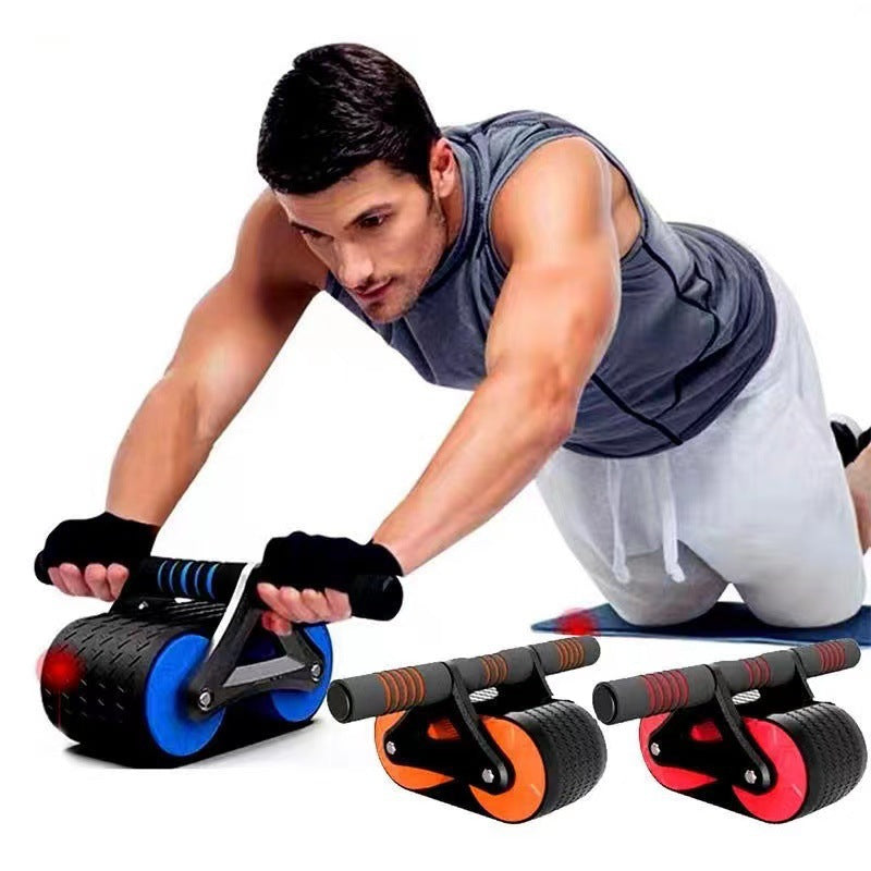 Double Wheel Abdominal Exerciser Women Men Automatic Rebound Ab Wheel Roller Waist Trainer Gym Sports Home Exercise Devices - AFFORDABLE MARKET