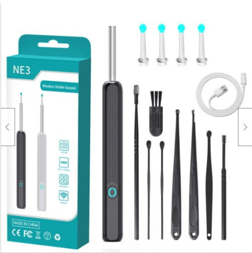 NE3 Ear Cleaner Otoscope Ear Wax Removal Tool With Camera LED Light Wireless Ear Endoscope Ear Cleaning Kit For I-phone - AFFORDABLE MARKET