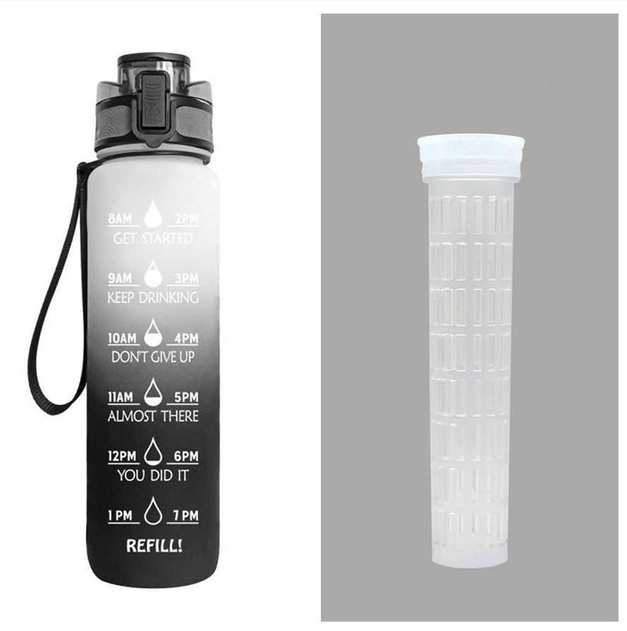 Tritan Water Bottle With Time Marker and Leakproof Cup