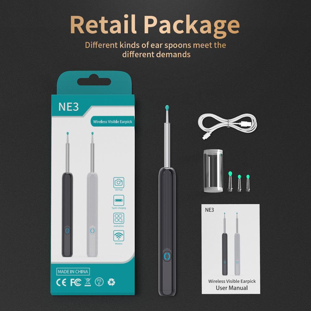 NE3 Ear Cleaner Otoscope Ear Wax Removal Tool With Camera LED Light Wireless Ear Endoscope Ear Cleaning Kit For I-phone - AFFORDABLE MARKET