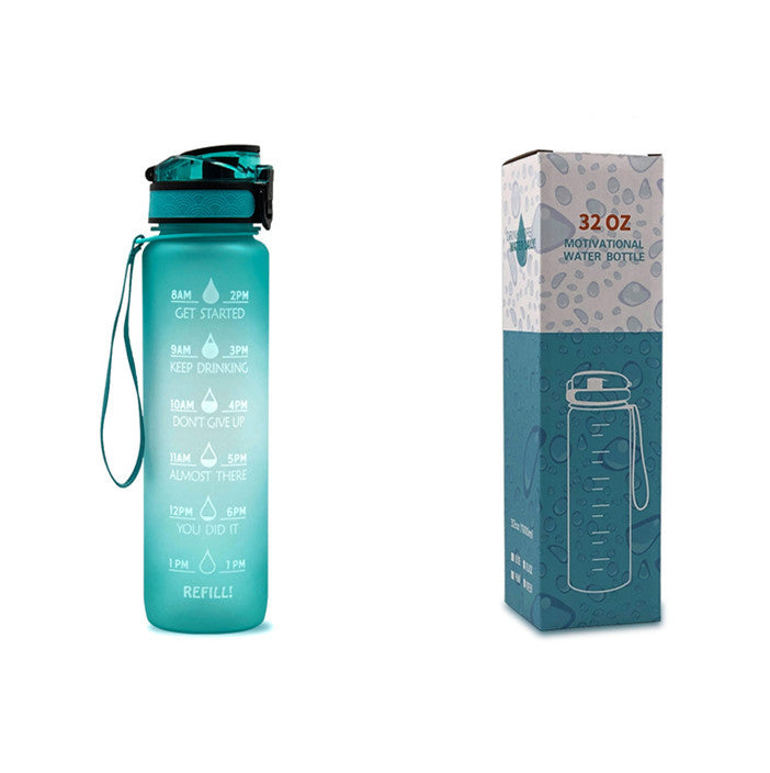 Tritan Water Bottle With Time Marker and Leakproof Cup