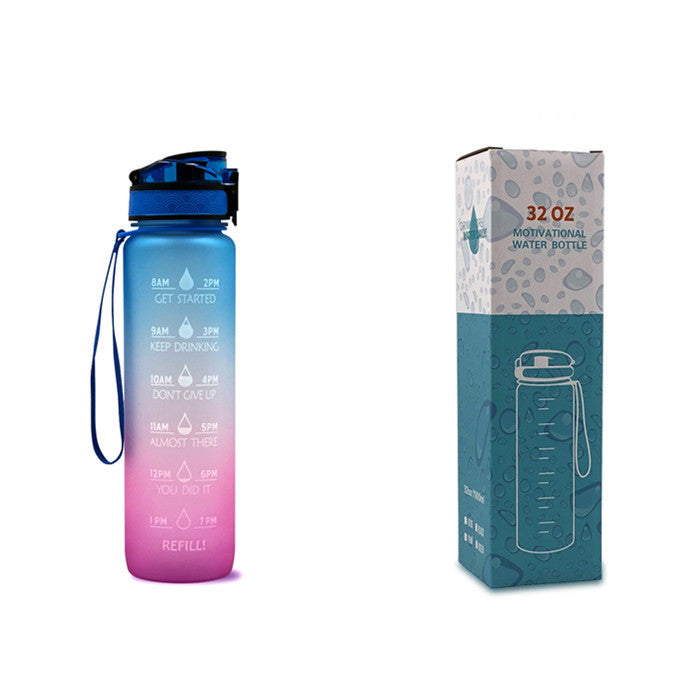 Tritan Water Bottle With Time Marker and Leakproof Cup