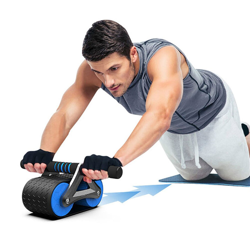 Double Wheel Abdominal Exerciser Women Men Automatic Rebound Ab Wheel Roller Waist Trainer Gym Sports Home Exercise Devices - AFFORDABLE MARKET