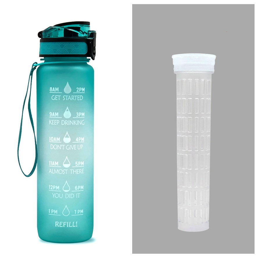 Tritan Water Bottle With Time Marker and Leakproof Cup