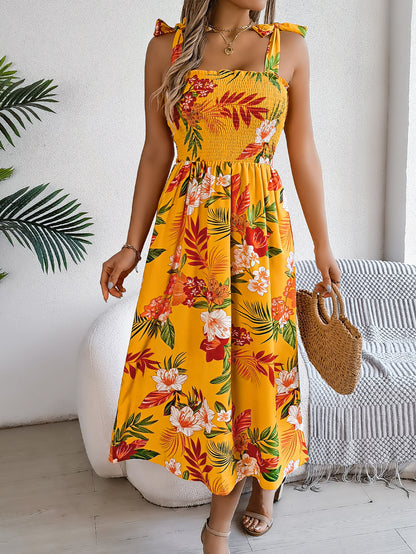 Summer Women's Flowers Long Dress