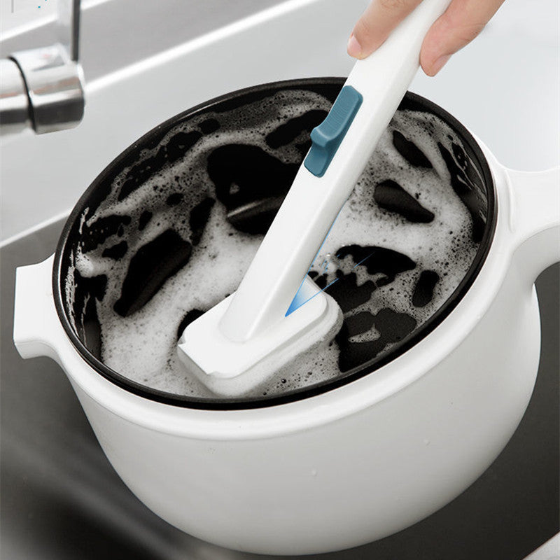Disposable Brush Pot Dishwashing Brush Washing Pot Brush Cup Kitchen Cleaning Tools Long Handle Storage Wok Brush Kitchen Gadgets - AFFORDABLE MARKET