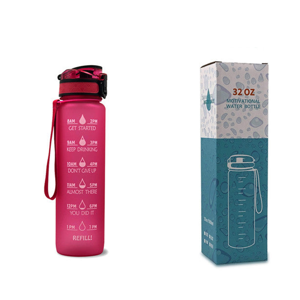 Tritan Water Bottle With Time Marker and Leakproof Cup