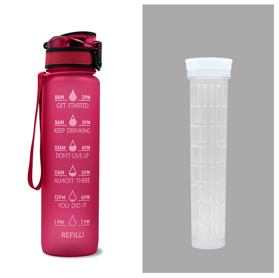 Tritan Water Bottle With Time Marker and Leakproof Cup