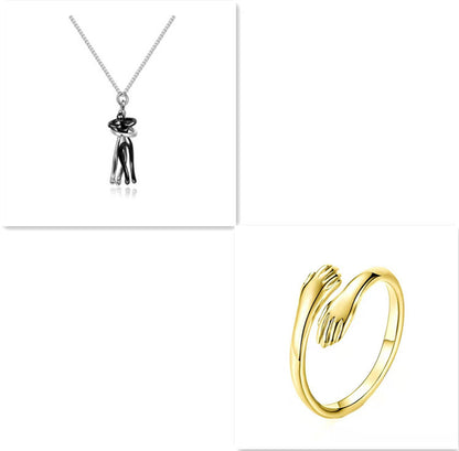 Couple Love Hug Necklace