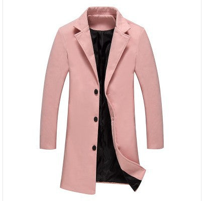 Autumn And Winter New Mens Solid Color Casual Business Woolen Coats - AFFORDABLE MARKET