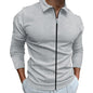 Men's Clothing Waffle Style Zipped Lapel Jacket Outdoor Sports Tops - AFFORDABLE MARKET