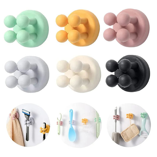 Silicone Toothbrush Razor Holders Hook, Towel Key Plug Holder Hangers