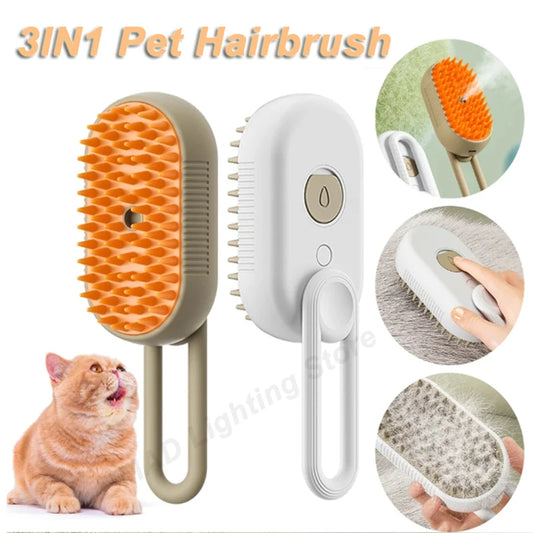 Cat Dog Pet Grooming Comb with Electric Spray Water Steam Soft Silicone Brush