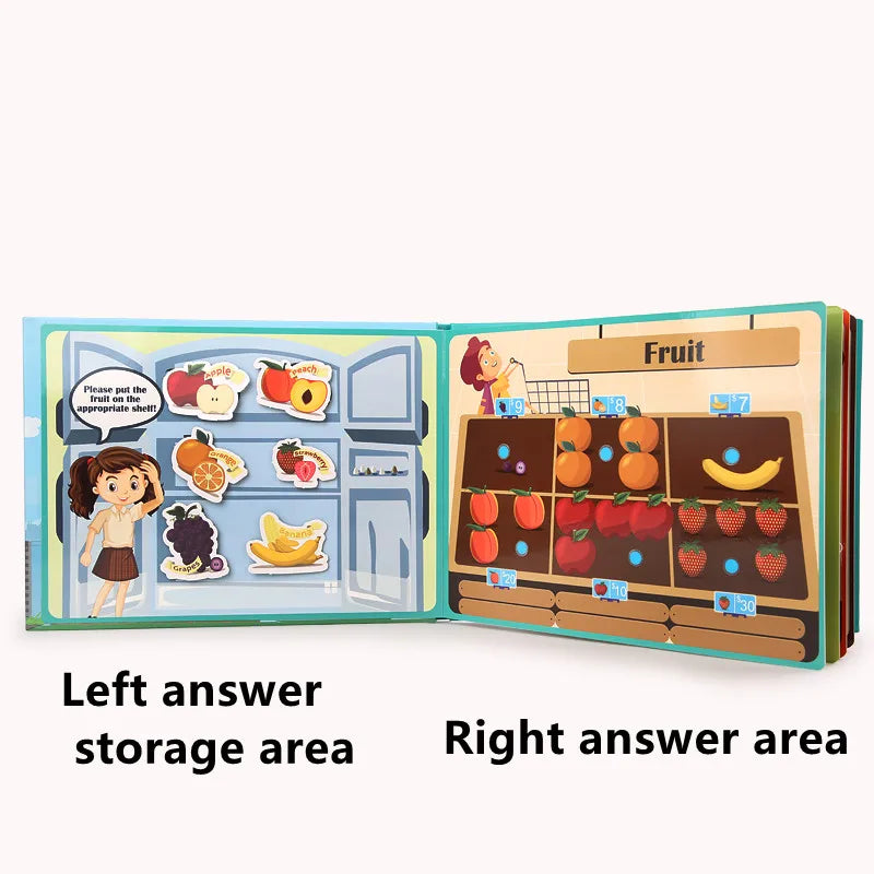 Stickers Magic Quiet Book Puzzle Game Repeated Card Paste Match Animal Cognition Baby Montessori Educational Toys for Kids Gifts