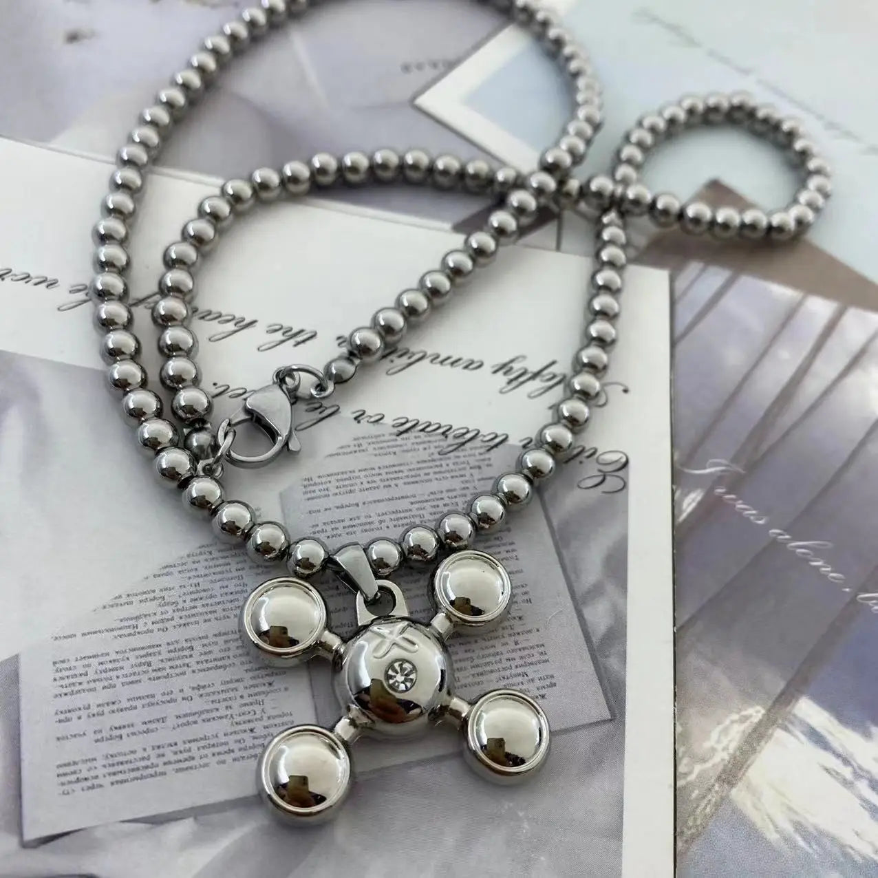 Stainless Steel Round Bead Chain Necklace