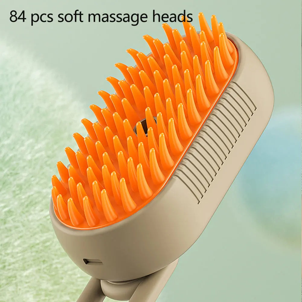 Cat Dog Pet Grooming Comb with Electric Spray Water Steam Soft Silicone Brush