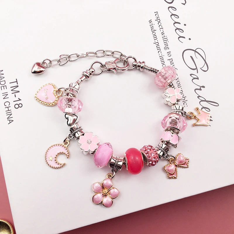 Charm Bracelet Making Kit for Girls,Gift Box 66 Pcs of Jewelry Making Kit for 6-12 Girls Birthday Christmas Gift