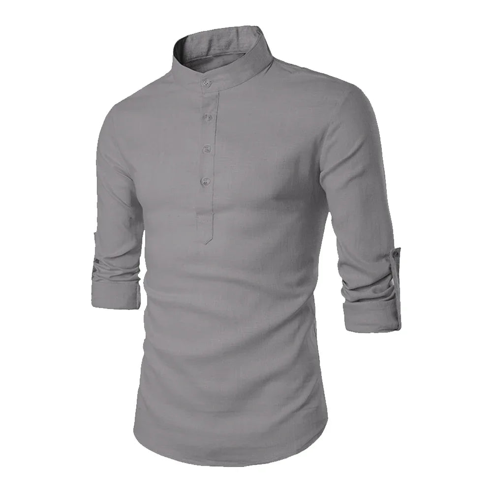 Men's Casual Blouse Cotton Linen Shirt