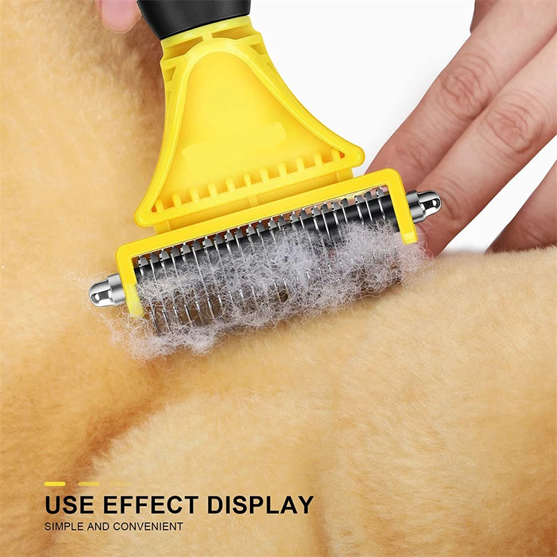 Pets Stainless Steel Grooming Brush Two-Sided Shedding Comb