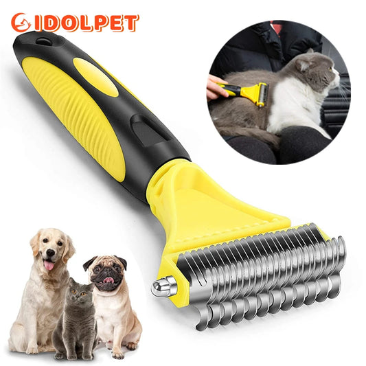 Pets Stainless Steel Grooming Brush Two-Sided Shedding Comb