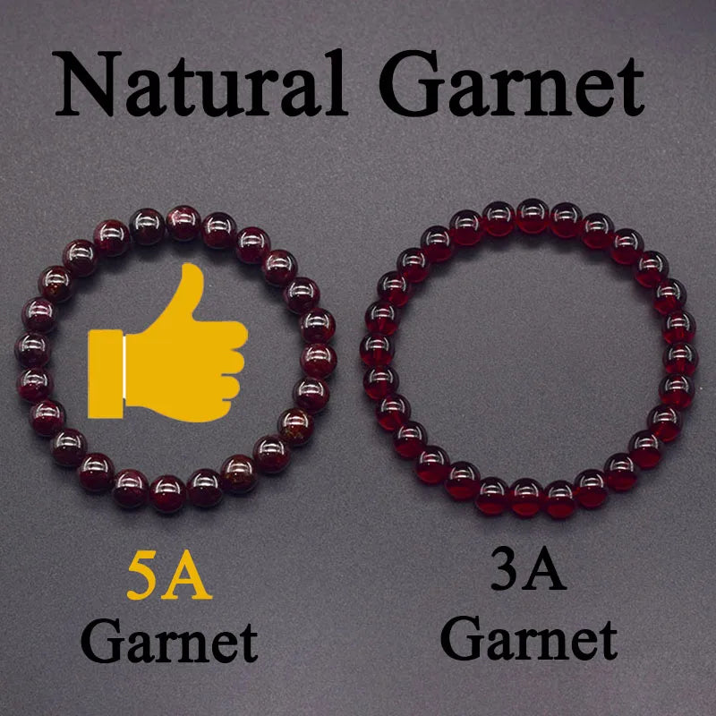 Natural 5A Garnet Stone Femme Wine Red Bead Bracelet Men Bangle Women Bracelet Lucky Energy Healing Jewelry Valentine's Day Gift