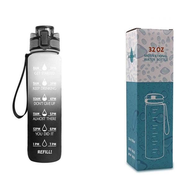 Tritan Water Bottle With Time Marker and Leakproof Cup