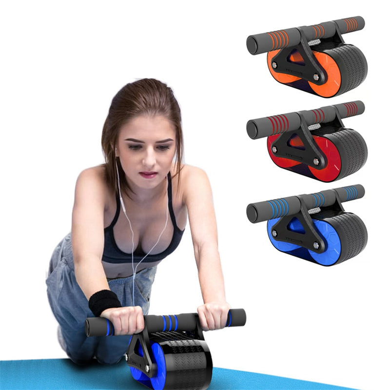 Double Wheel Abdominal Exerciser Women Men Automatic Rebound Ab Wheel Roller Waist Trainer Gym Sports Home Exercise Devices - AFFORDABLE MARKET