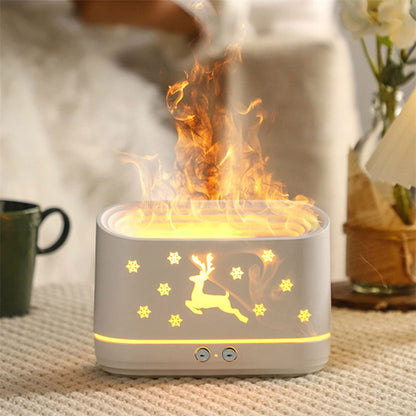 Elk Flame Humidifier Diffuser Mute Household Atmosphere Lamp Christmas Home Decorations - AFFORDABLE MARKET