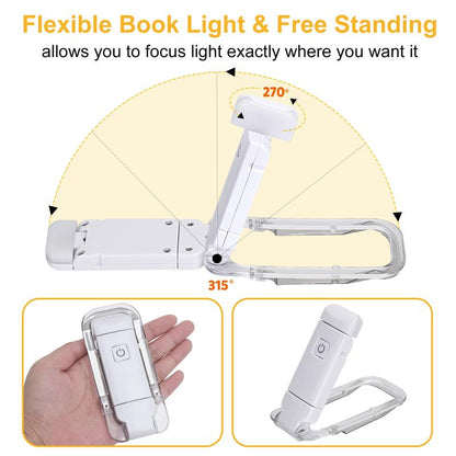 LED USB Rechargeable Book Reading Light Brightness Adjustable Eye Protection Clip Book Light Portable Bookmark Read Light - AFFORDABLE MARKET