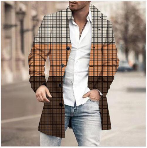 Men's Woolen Stand Collar Mid-length Casual Coat - AFFORDABLE MARKET