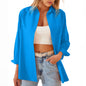 Women's Shirt Jacket Long Sleeve Blouse Button Down Tops Candy Color Shirt - AFFORDABLE MARKET