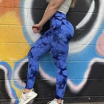 Tie Dye Leggings Women Fitness Yoga Pants Seamless Push Up Workout Tights Gym Sports Legging - AFFORDABLE MARKET