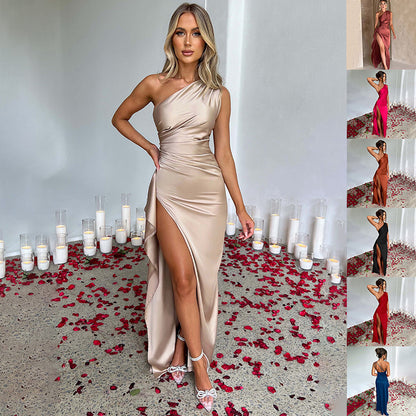 Women's One-shoulder Backless Sexy Dress