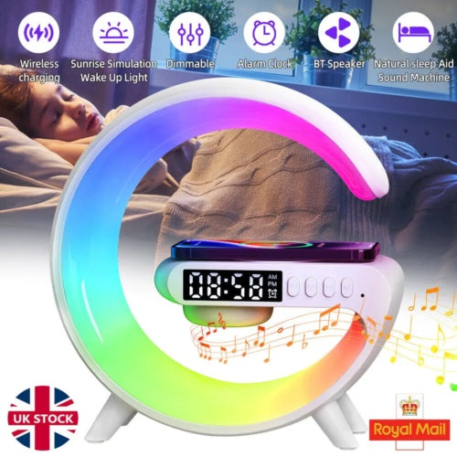 Smart Colorful Bedside Clock With Light and Wireless Charger