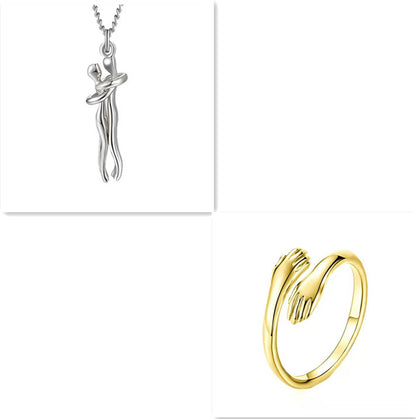 Couple Love Hug Necklace
