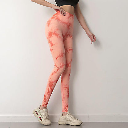 Tie Dye Leggings Women Fitness Yoga Pants Seamless Push Up Workout Tights Gym Sports Legging - AFFORDABLE MARKET
