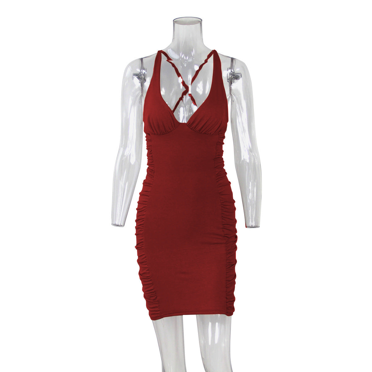 Women's Sexy V-neck Backless Short Dress