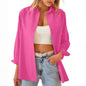 Women's Shirt Jacket Long Sleeve Blouse Button Down Tops Candy Color Shirt - AFFORDABLE MARKET