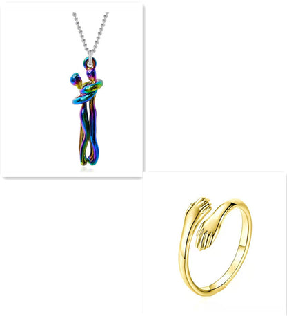 Couple Love Hug Necklace