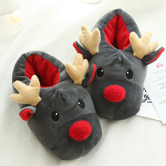 Christmas Shoes Cute Elk Home Slippers - AFFORDABLE MARKET