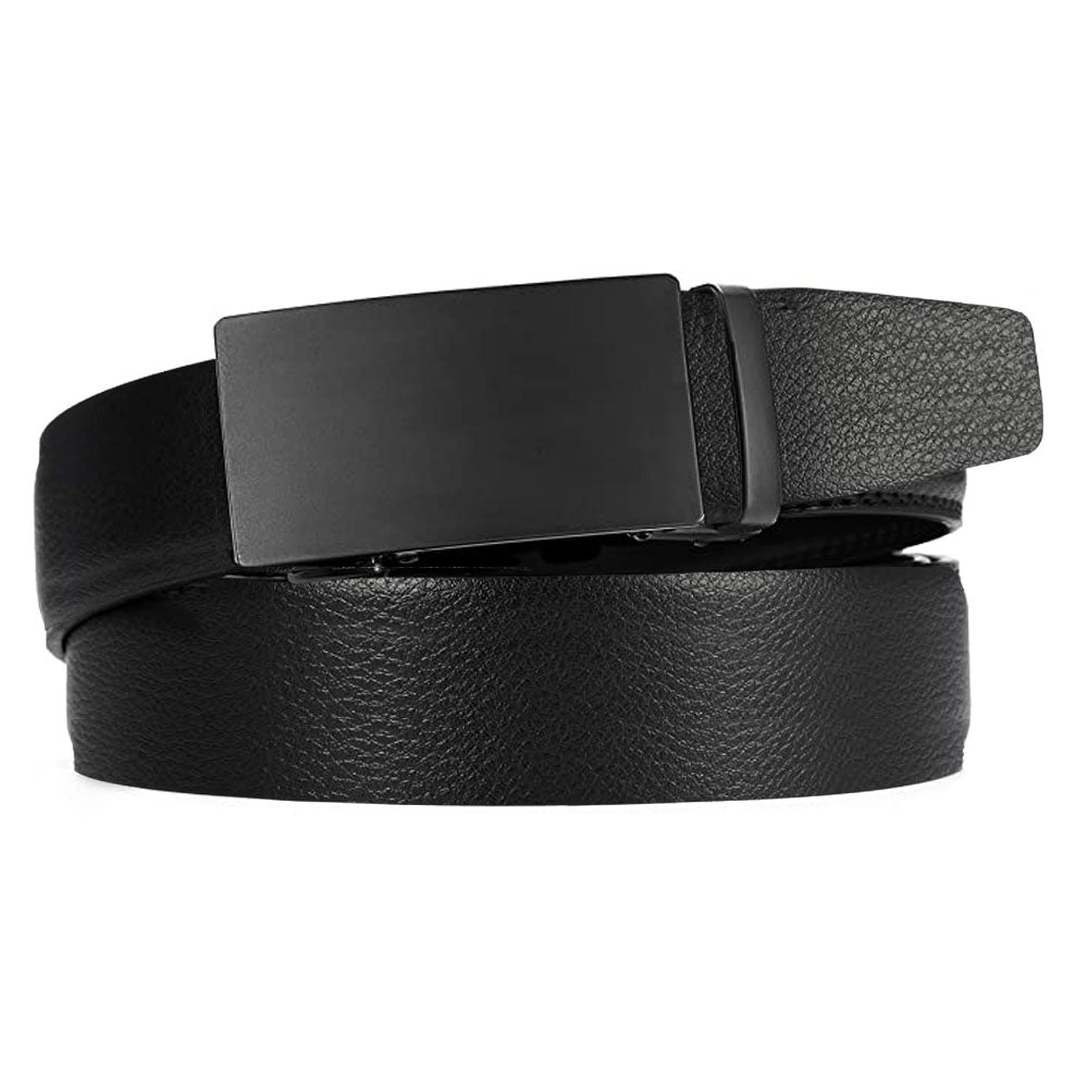 Microfiber Leather Mens Ratchet Belt Belts For Men Adjustable Automatic Buckle Black - AFFORDABLE MARKET