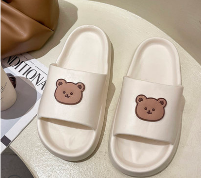 W Bear Slippers Female Home Non-slip Bathing Indoor And Outdoor Wear Soft Bottom Comfortable Sandals Male - AFFORDABLE MARKET