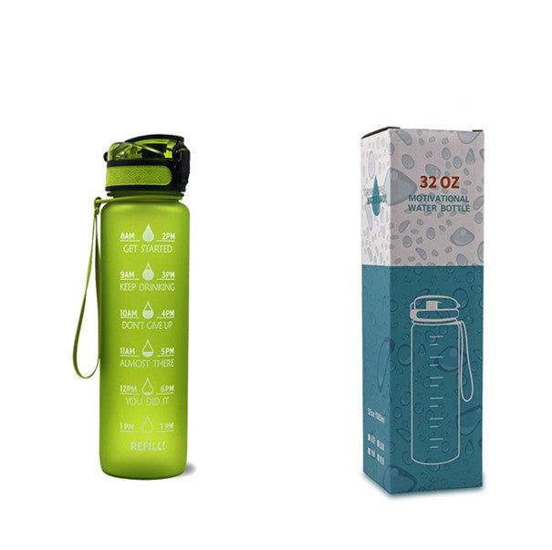 Tritan Water Bottle With Time Marker and Leakproof Cup